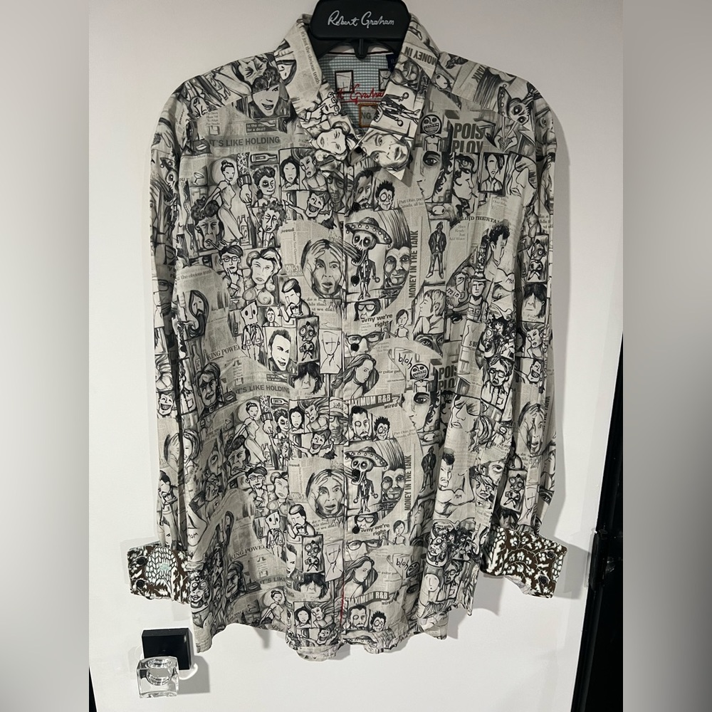 Robert Graham ULTRA RARE Sketch Head XL Long Sleeve Button Down